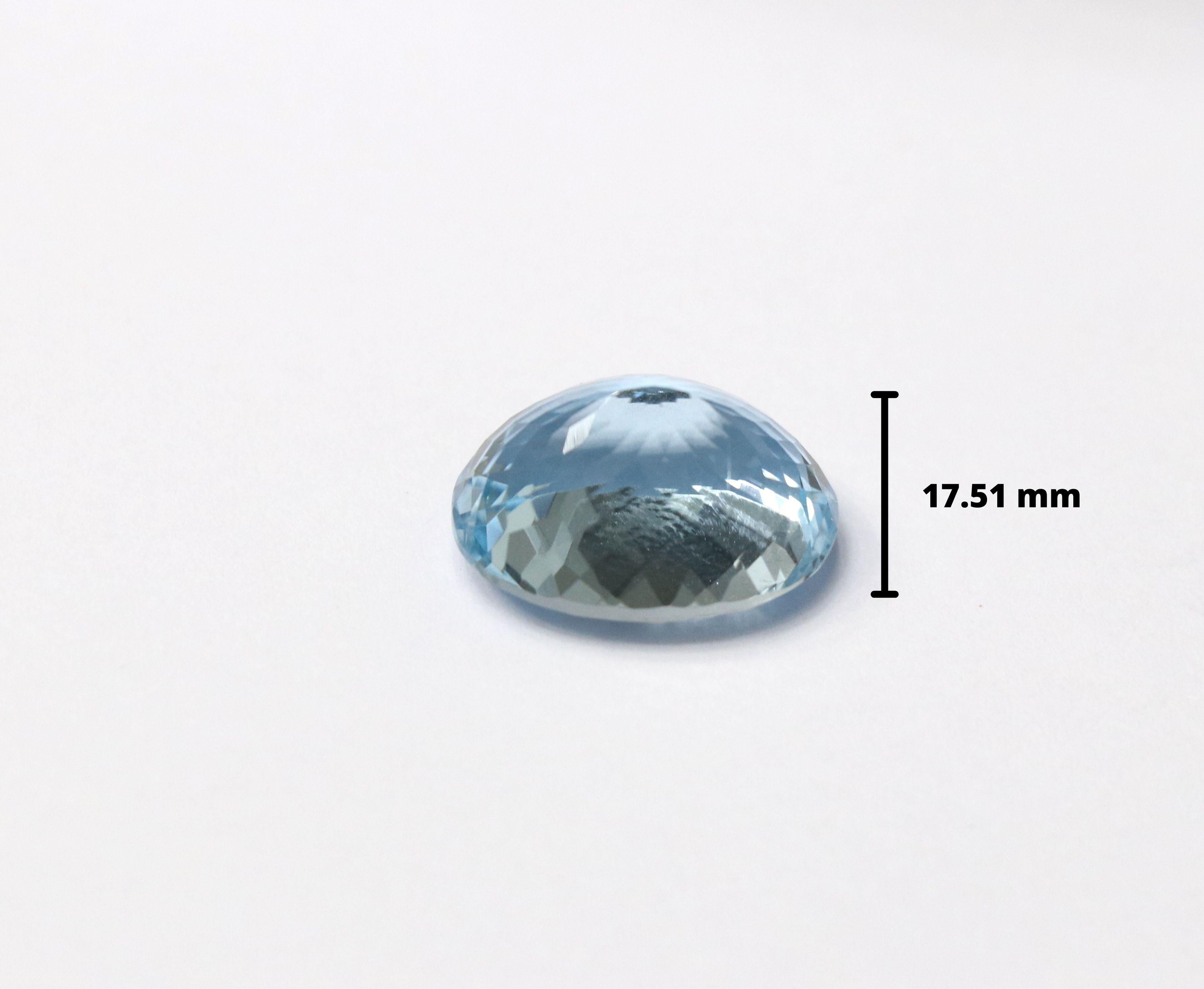 Emerald Cut 13.56 Carat Aquamarine Oval-Cut Unset Loose 3-Stone Ring Gemstone For Sale
