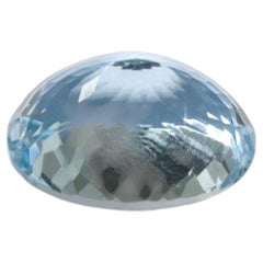 13.56 Carat Aquamarine Oval-Cut Unset Loose 3-Stone Ring Gemstone