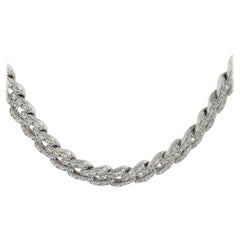 13.56 Karat Diamant Pave Cuban Link Kette Halskette 14 Karat auf Lager