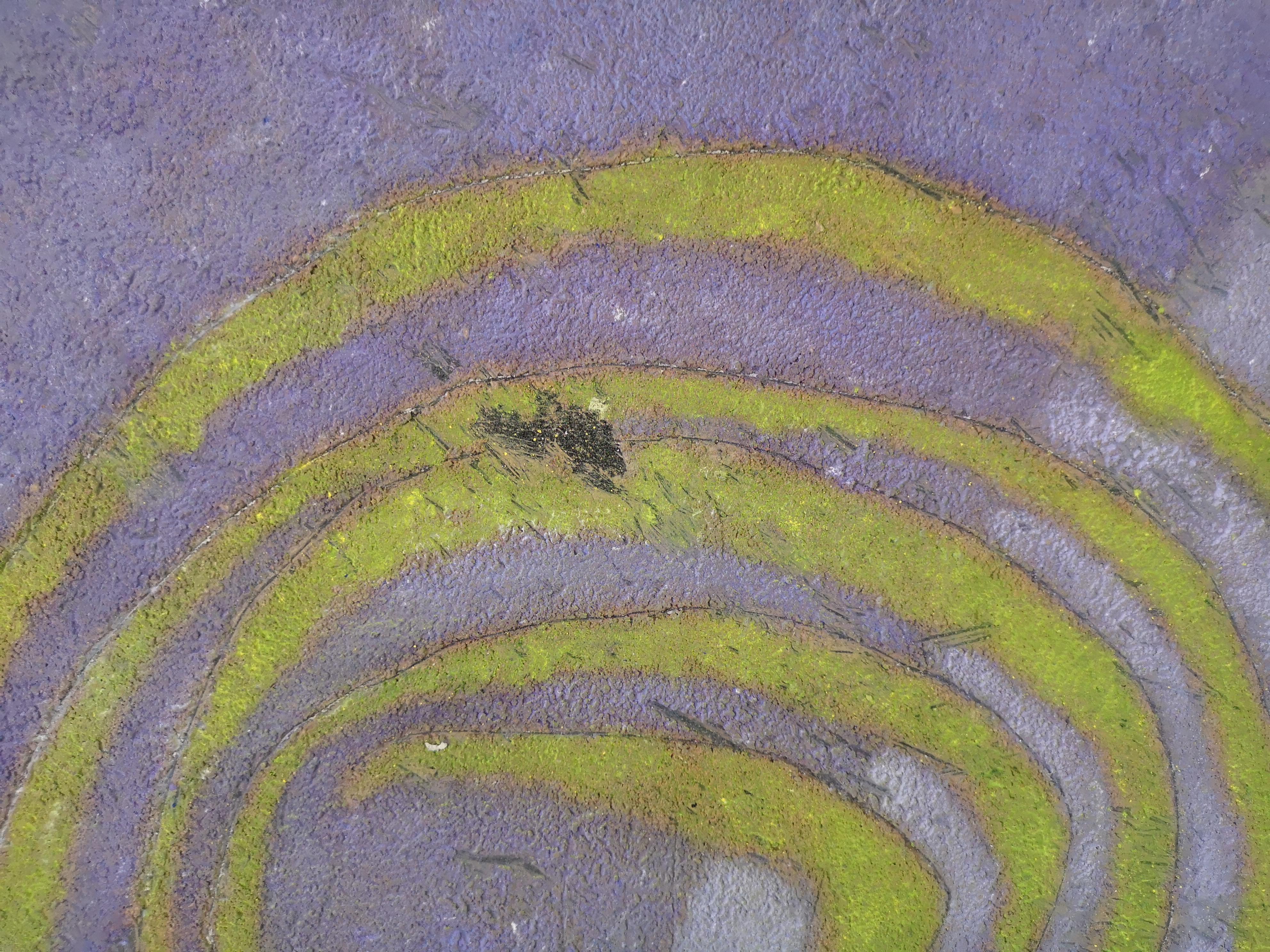 Mauve et Verte. 21st C original contemporary abstract painting by Pascal Bost. For Sale 1