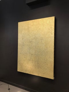 Golden Gate - Abstract Painting, Mixed Media, Gold, Oil Paint, 21st Century