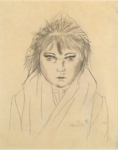 Fillette au capuchon - Modern, Portrait, Work on Paper, Early 20th Century