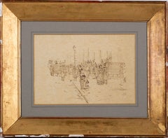 Le Dimanche Pres de St Philippe du Roule - Work on paper,  19th Century