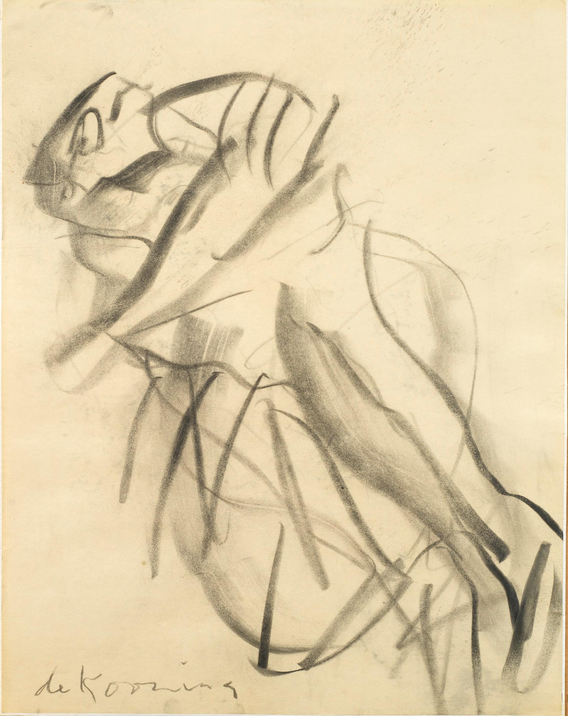 Willem de Kooning Figurative Art - Untitled - Contemporary, Charcoal, Abstract Expressionists, Mid 20th Century