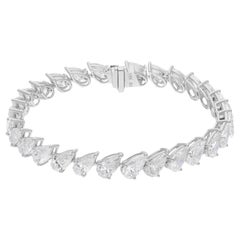 13,59 quilates SI/H Diamante talla pera brillante Brazalete de tenis Oro blanco de 18 quilates