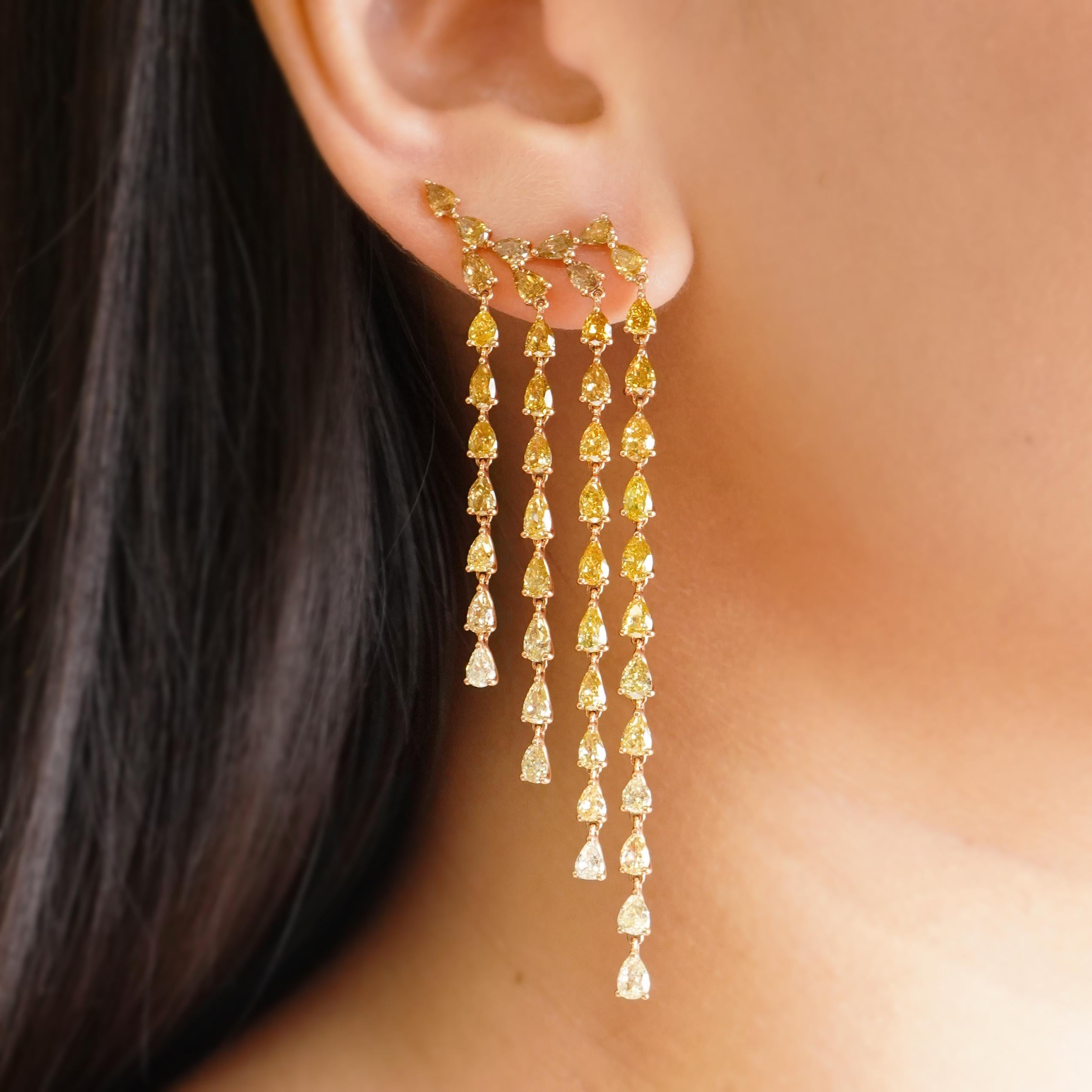 Diamond 92 pieces 13.59 carats Fancy Yellow Color VVS-VS Clarity
Gold weight  9.42 gms
Total weight 12.14 gms
Butterfly Backs 3.34
