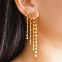 13.59 carats Fancy Yellow Diamond Cuff Earrings, karats by Juhi diamond Earrings