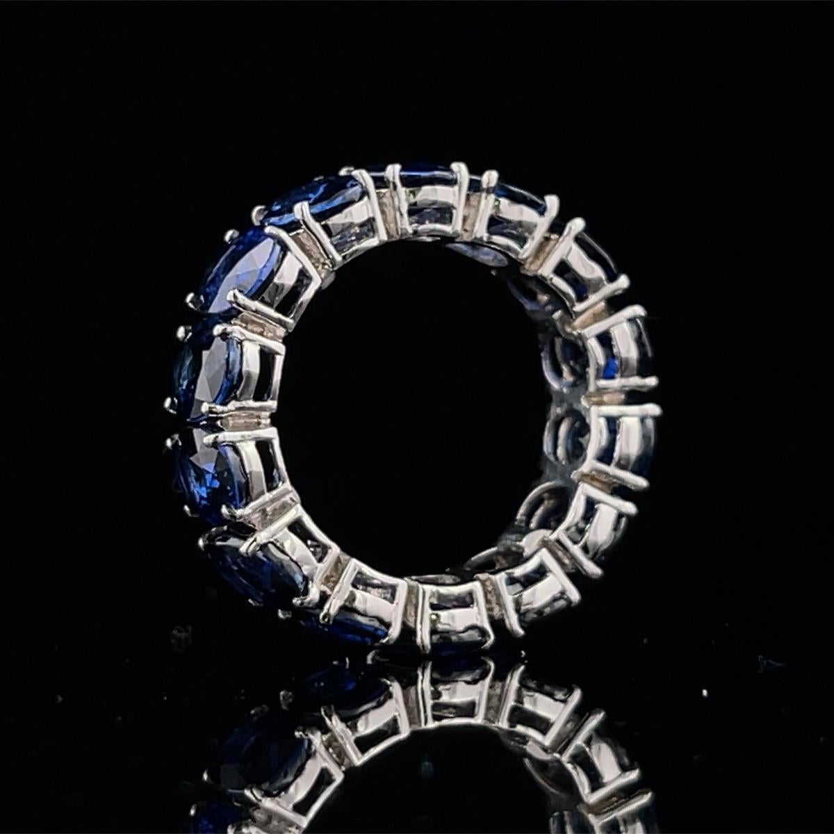 Oval Cut 13.59CTW Oval Blue Sapphire Eternity Band  For Sale