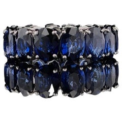 13.59CTW Oval Blue Sapphire Eternity Band 