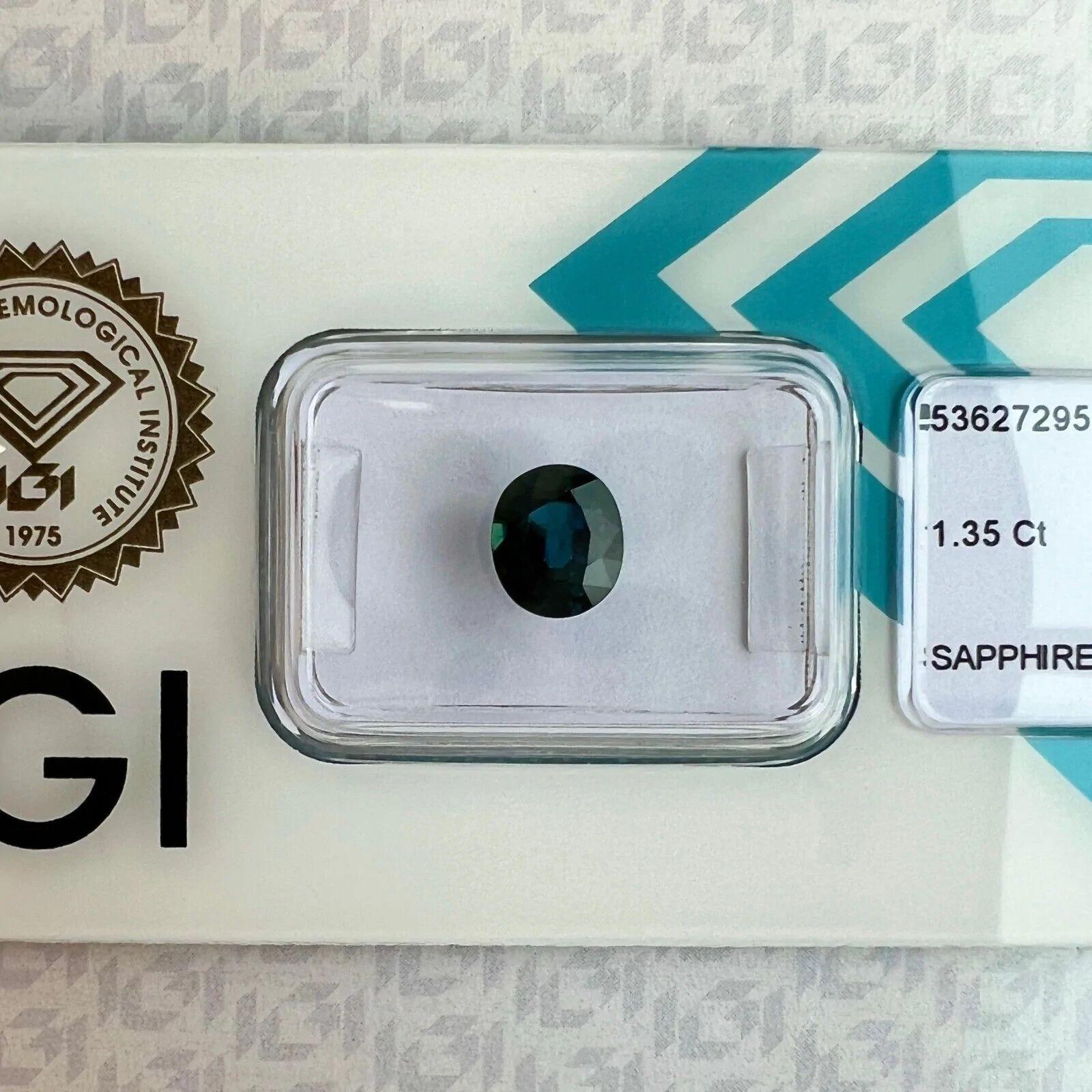 1.35ct Deep Blue Sapphire Rare Oval Cut IGI Certified Loose Gemstone in Blister For Sale 4