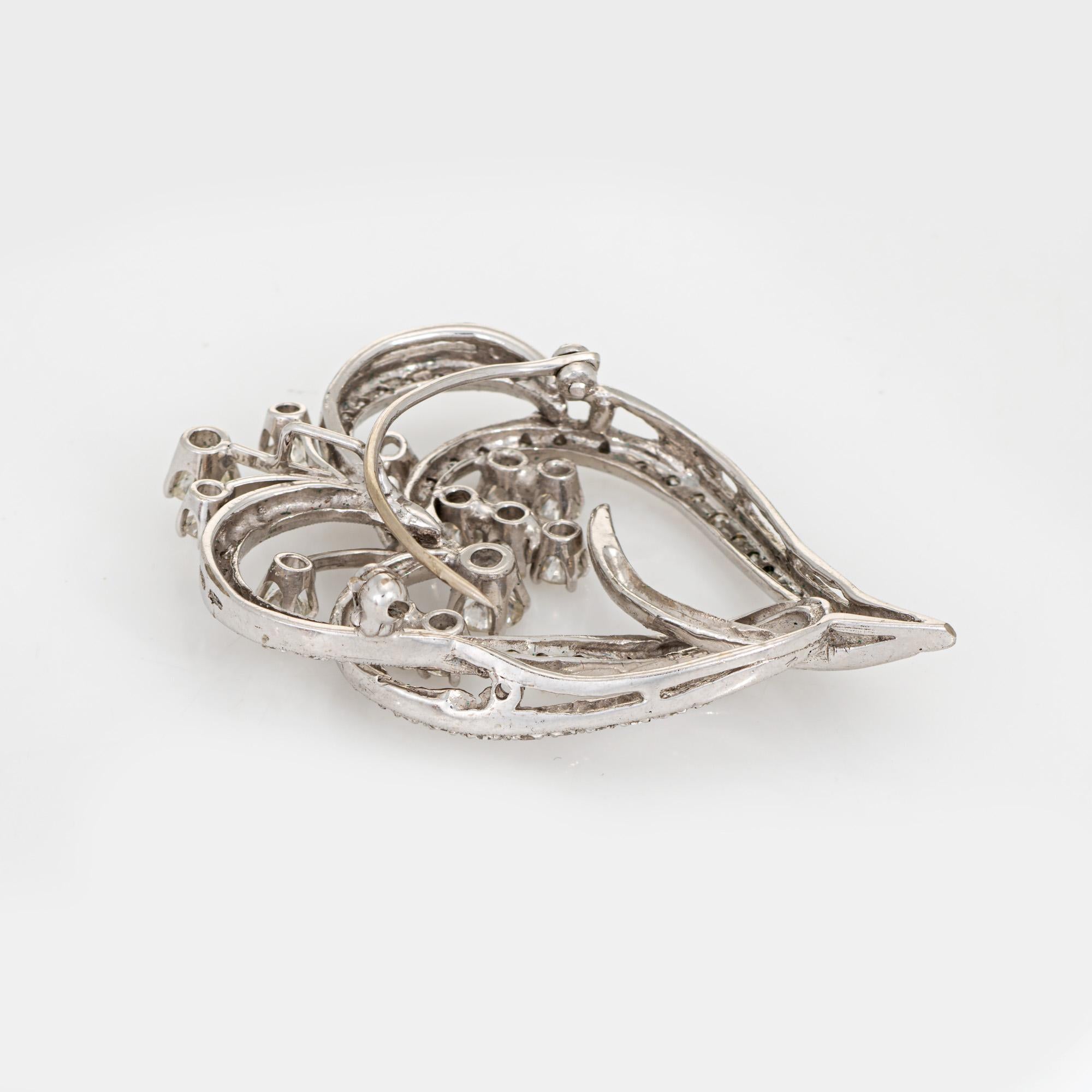 1,35ct Diamant-Doppelherz-Anhänger Mid Century 10k Weißgold Vintage By Schmuck (Retro) im Angebot