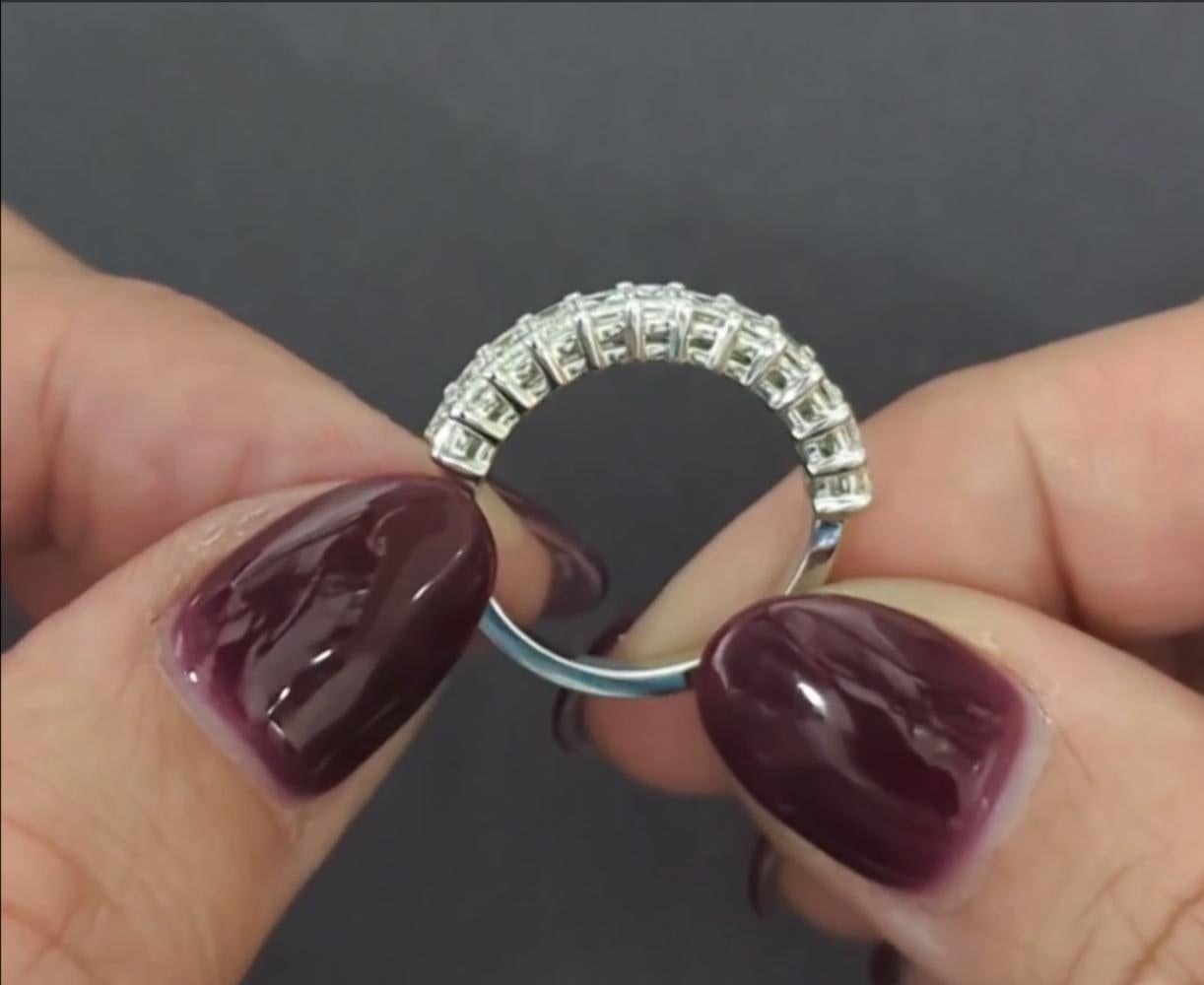 1.35ct Emerald Cut Diamond Wedding Band Stacking Ring Natural 14k White Gold In New Condition For Sale In Chicago, IL
