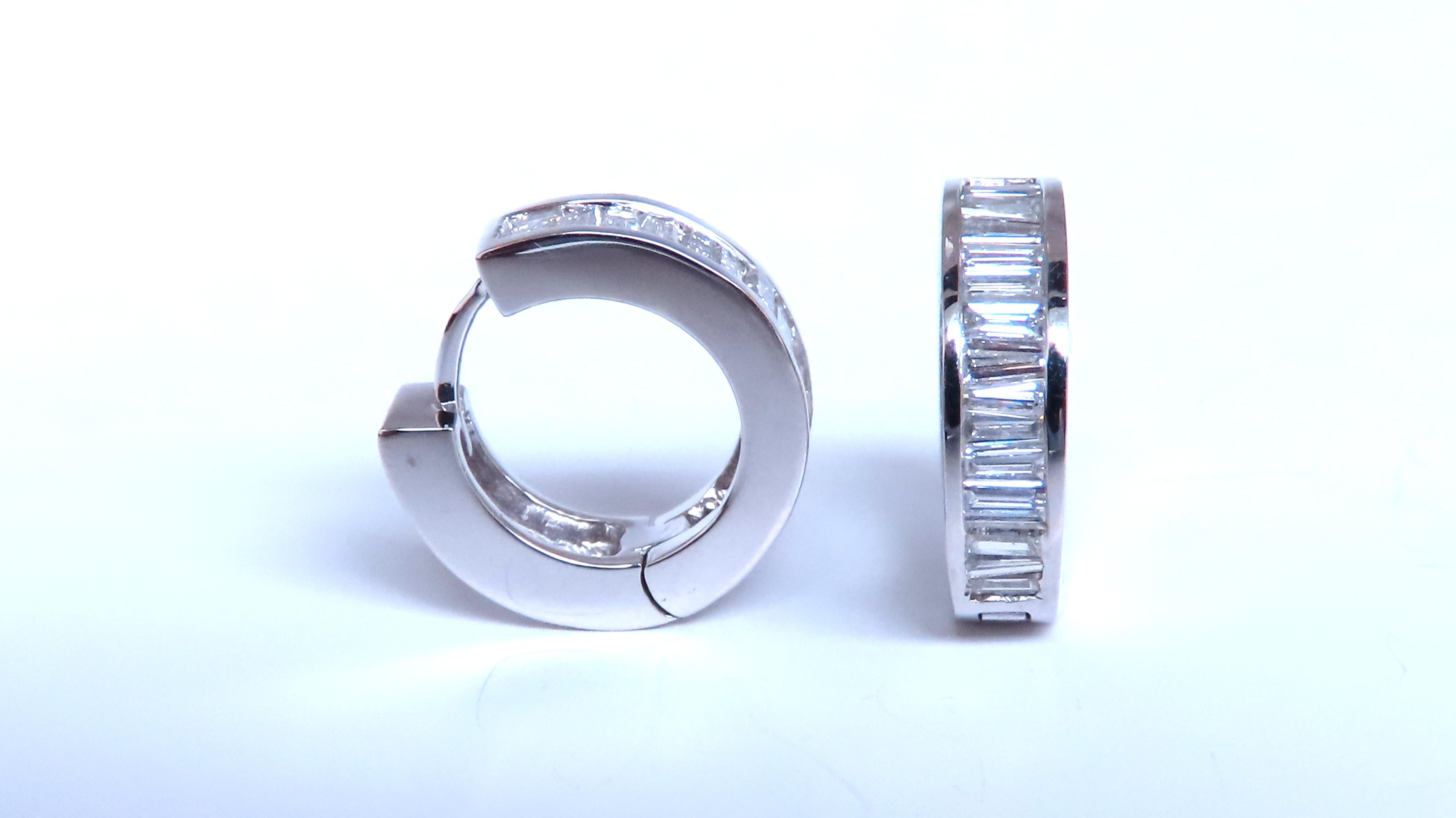 1.35ct natural baguette diamonds earrings 
horizontal set, max brilliant
g-color vs-2 clarity 
14kt white gold 6.5 grams 
15mm wide 
$7,000.00 appraisal to accompany