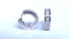 1.35ct Natural Baguette Diamond Hoop Earrings 14KT 12528*