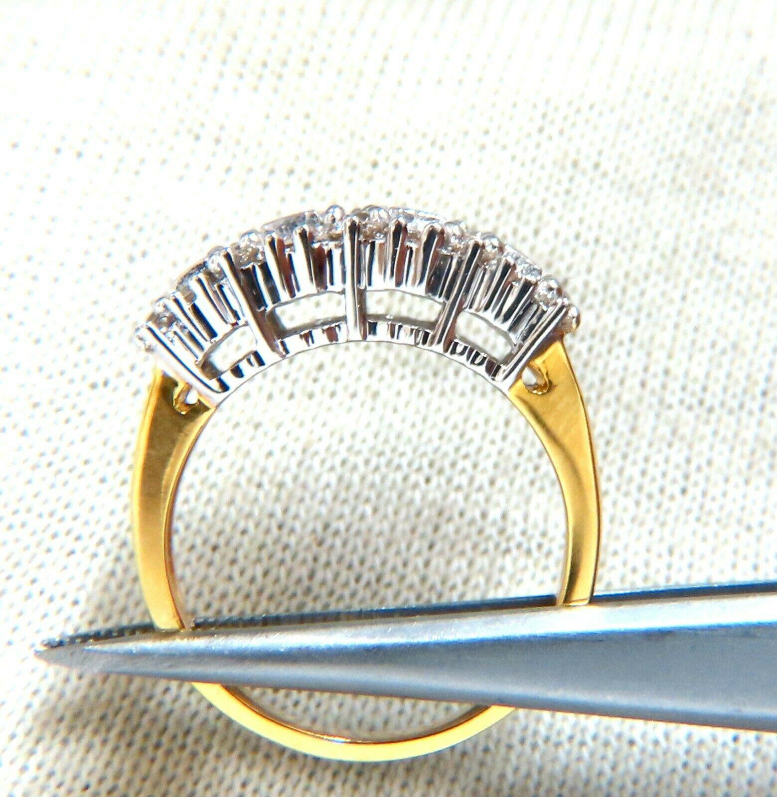 1.35ct Natural Baguette & Rounds Diamonds Band 14kt. For Sale 2