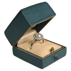Old Euro-Cut Diamond (Approx 1.30-Carats) Engagement Halo Ring, Platinum
