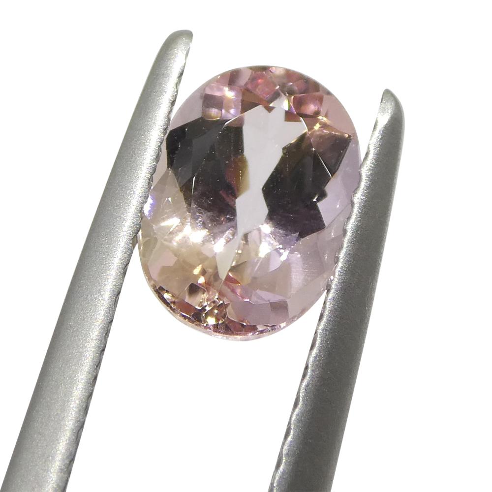 1.35 Carat Oval Orangy Pink Topaz GIA Certified In New Condition For Sale In Toronto, Ontario