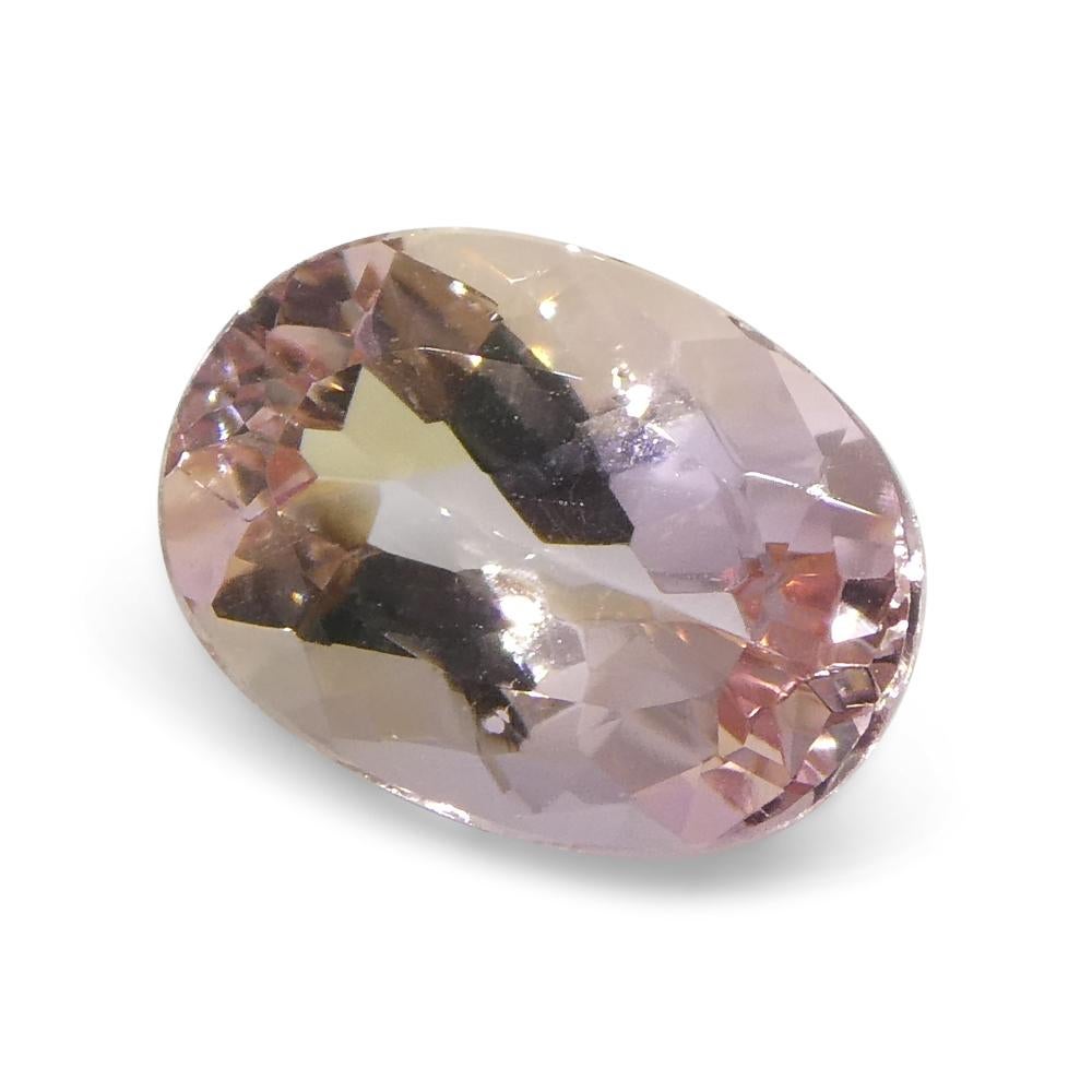 Women's or Men's 1.35 Carat Oval Orangy Pink Topaz GIA Certified For Sale