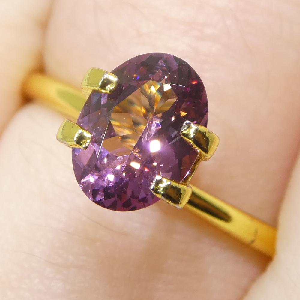 1,35 Karat ovaler rosa Spinell aus Burma, unerhitzt (Brillantschliff) im Angebot