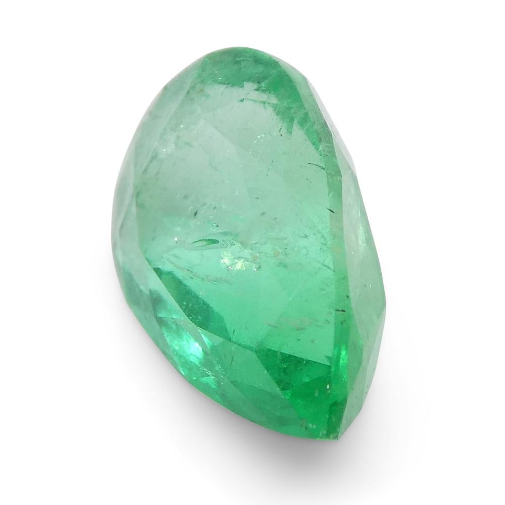 1.35ct Pear Green Emerald from Colombia For Sale 3