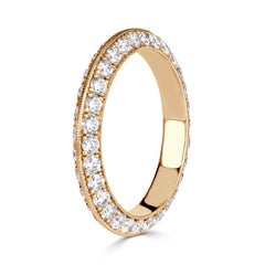 1.35ct Round Brilliant Cut Diamond Knife Edge Eternity Band in 18K Champagne