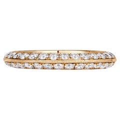 1.35ct Round Brilliant Cut Diamond Knife Edge Eternity Band in 18K Champagne