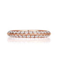 1.35ct Round Brilliant Cut Diamond Knife Edge Eternity Band in 18k Rose Gold