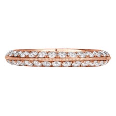 1.35ct Round Brilliant Cut Diamond Knife Edge Eternity Band in 18k Rose Gold