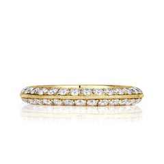1.35ct Round Brilliant Cut Diamond Knife Edge Eternity Band in 18k Yellow Gold