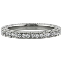 1.35ct Round Brilliant Cut Diamond Three-Sided Pavé Eternity Band in 18k White