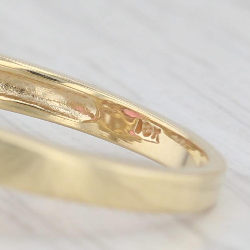 Bague halo de tourmaline rose ovale 1,35 ctw et diamants en or jaune 18 carats, taille 6,75 en vente 1