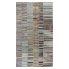 13.5x19.7 ft Adjustable Oversize Kilim, Colorful Rag Rug, Vintage Banded Carpet