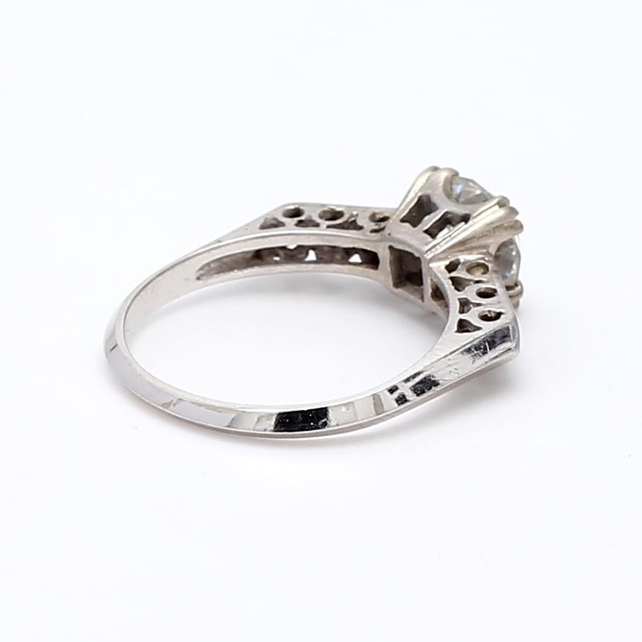1.36 Carat Circular Brilliant Cut Diamond 14 Karat White Gold Engagement Ring For Sale 1