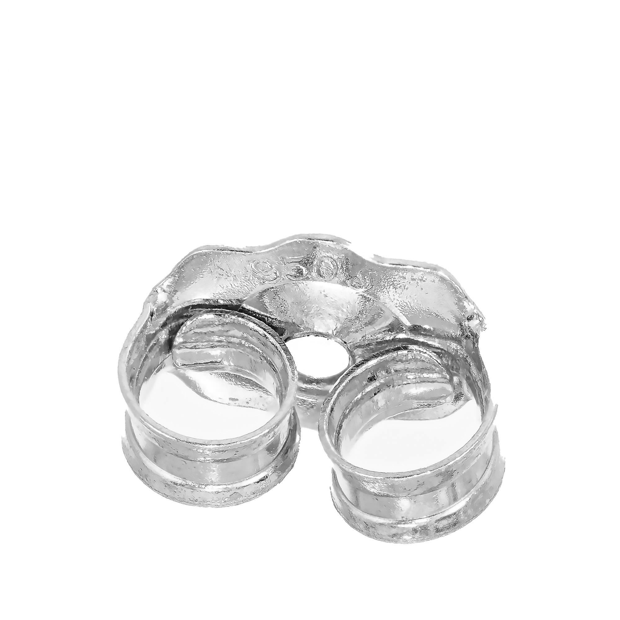 1.36 Carat Diamond Platinum Bezel Set Stud Earrings For Sale 1