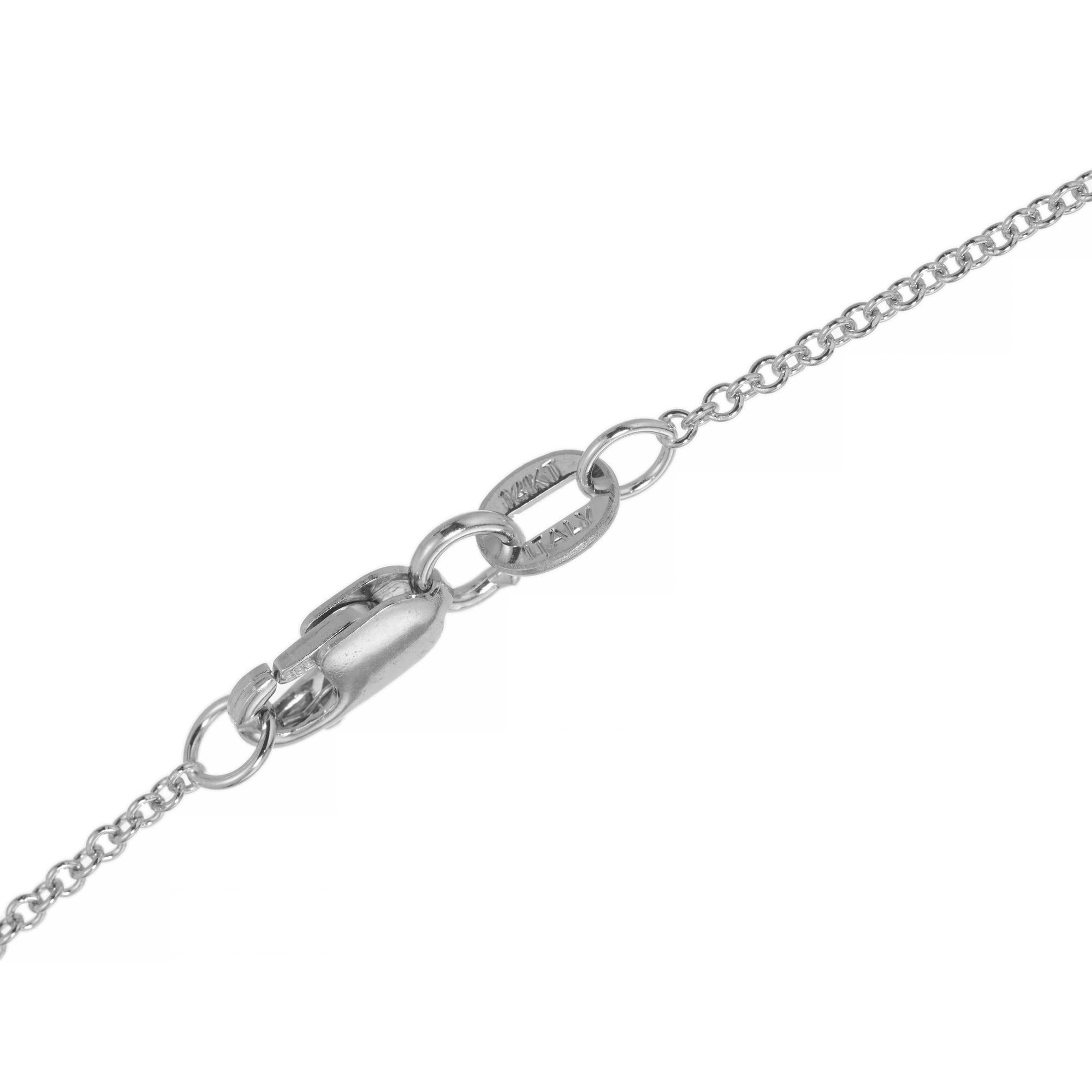 Collier pendentif moderne rectangulaire en or blanc avec diamants de 1,36 carat Pour femmes en vente