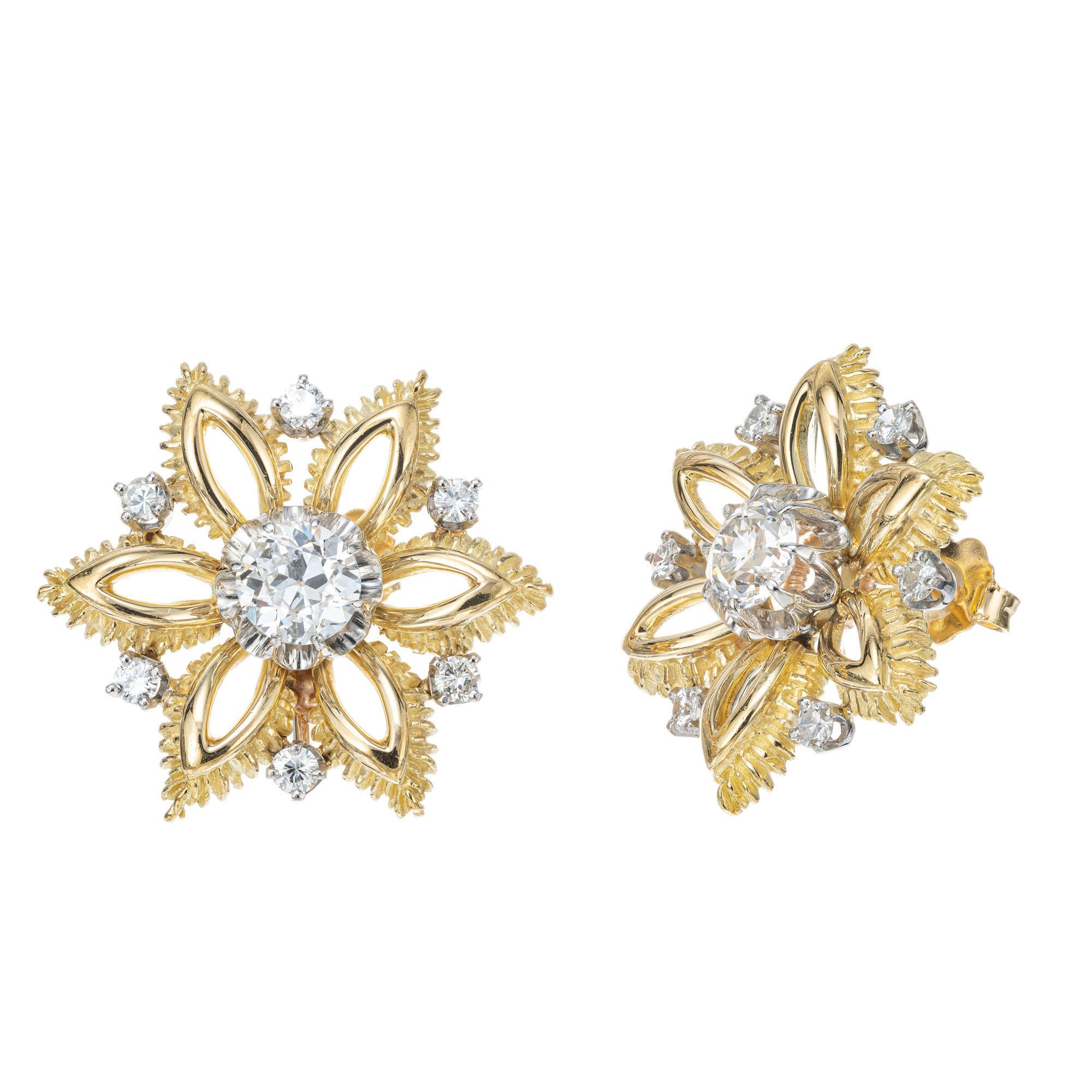 snowflake diamond earrings white gold