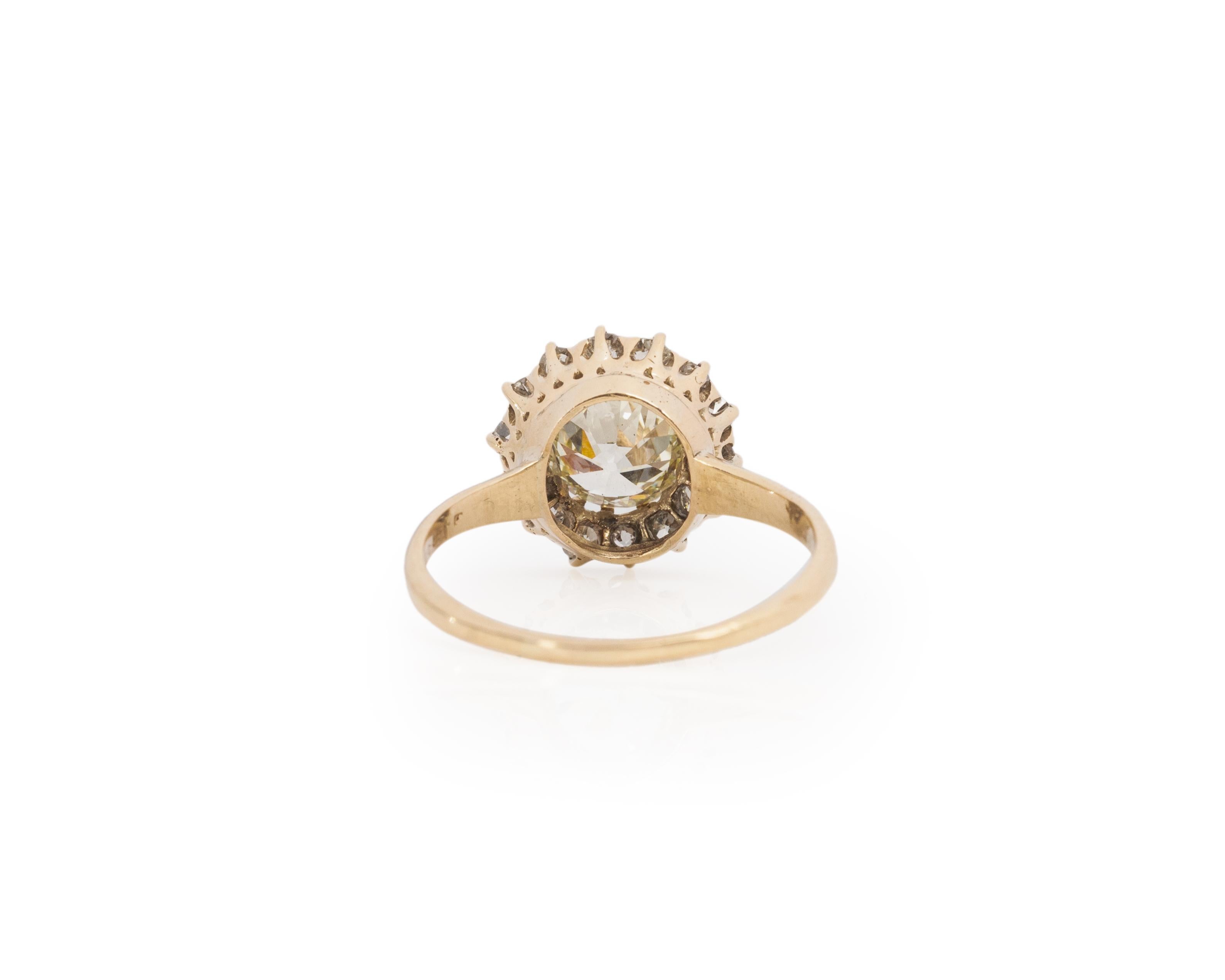 1.36 Carat Edwardian Diamond 14 Karat Yellow Gold Engagement Ring In Good Condition For Sale In Atlanta, GA