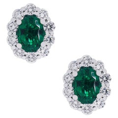 1.36 Carat Emerald Earrings