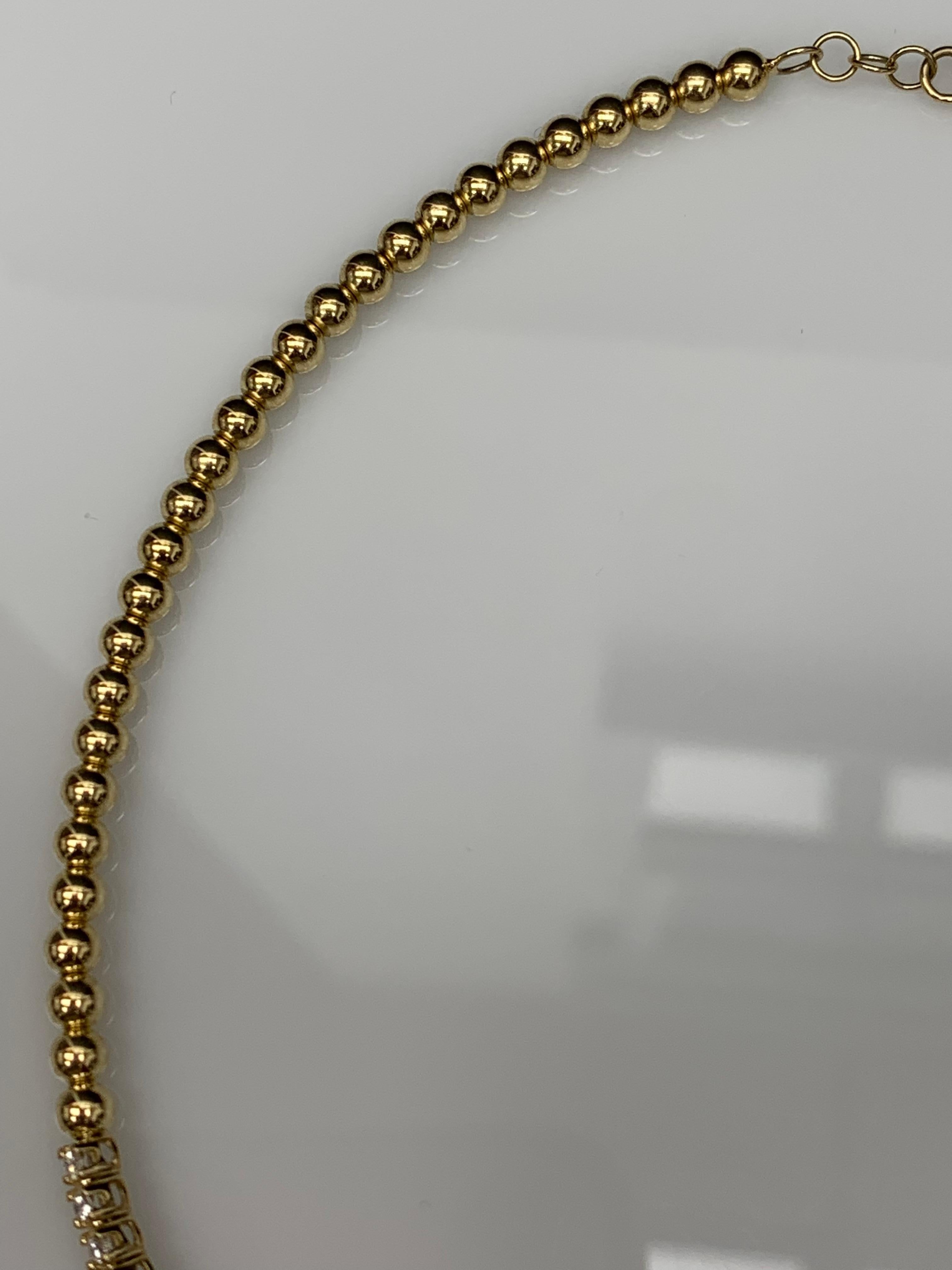1,36 carati di diamante flessibile Collana a collare in oro giallo 14 carati in vendita 5