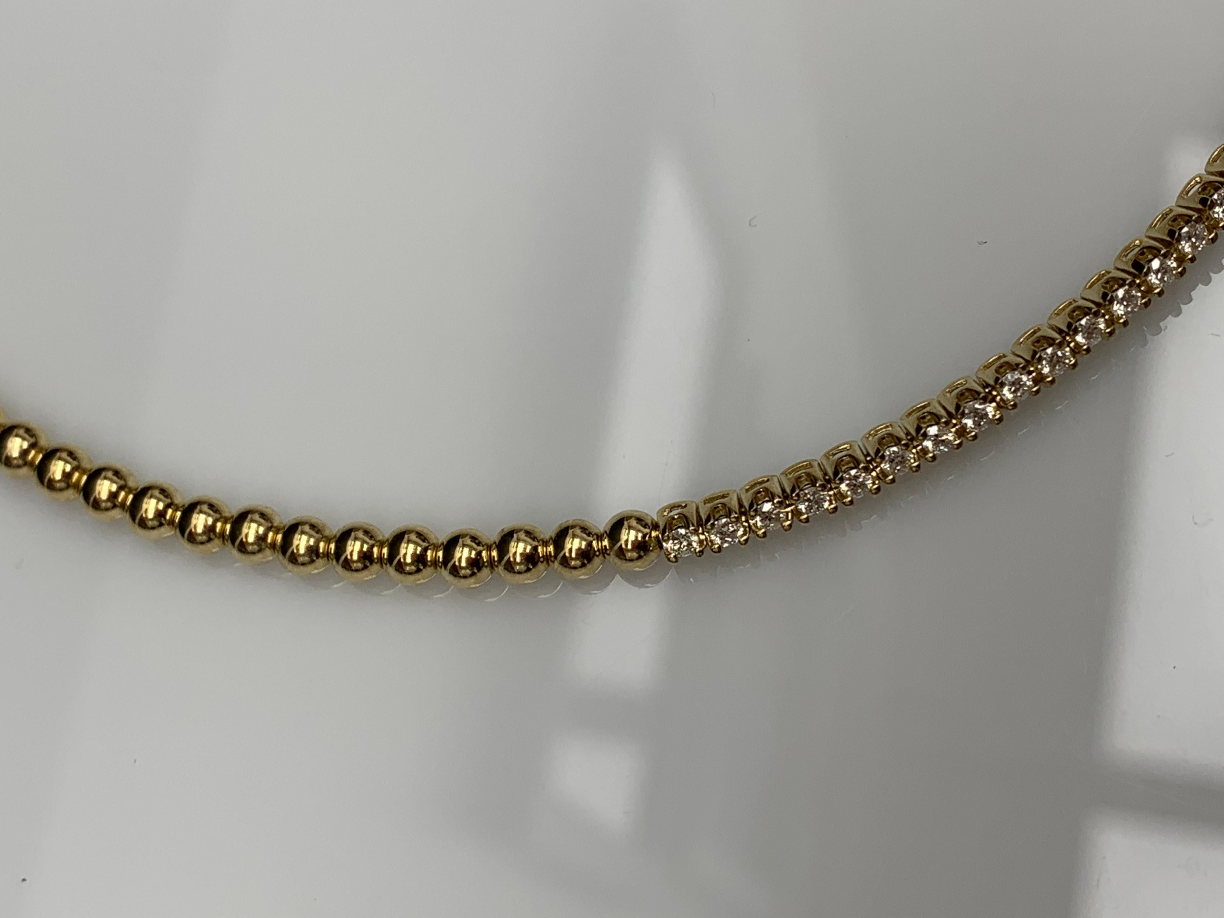 1,36 carati di diamante flessibile Collana a collare in oro giallo 14 carati in vendita 6