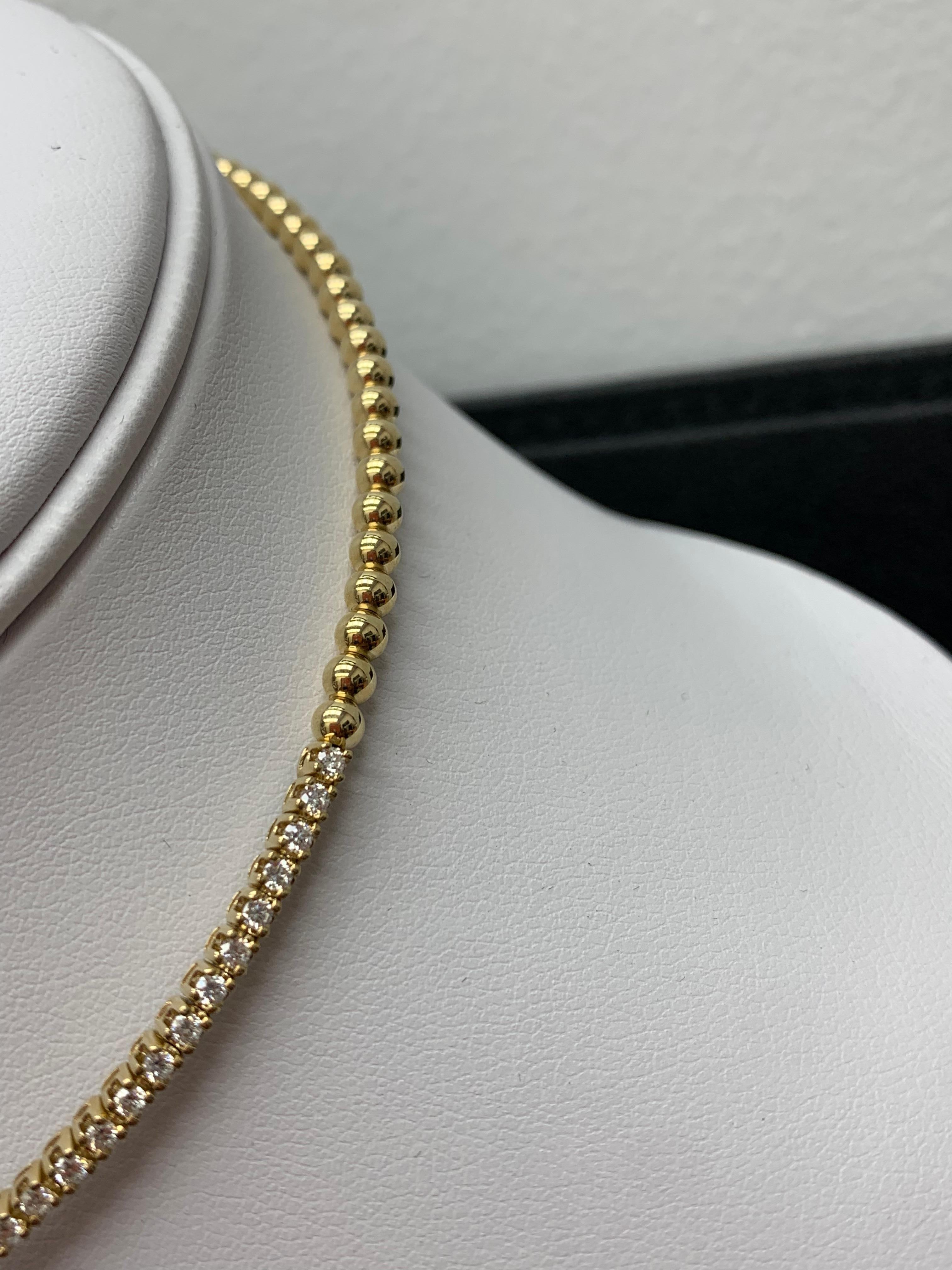 1,36 carati di diamante flessibile Collana a collare in oro giallo 14 carati In condizioni Nuovo in vendita a NEW YORK, NY