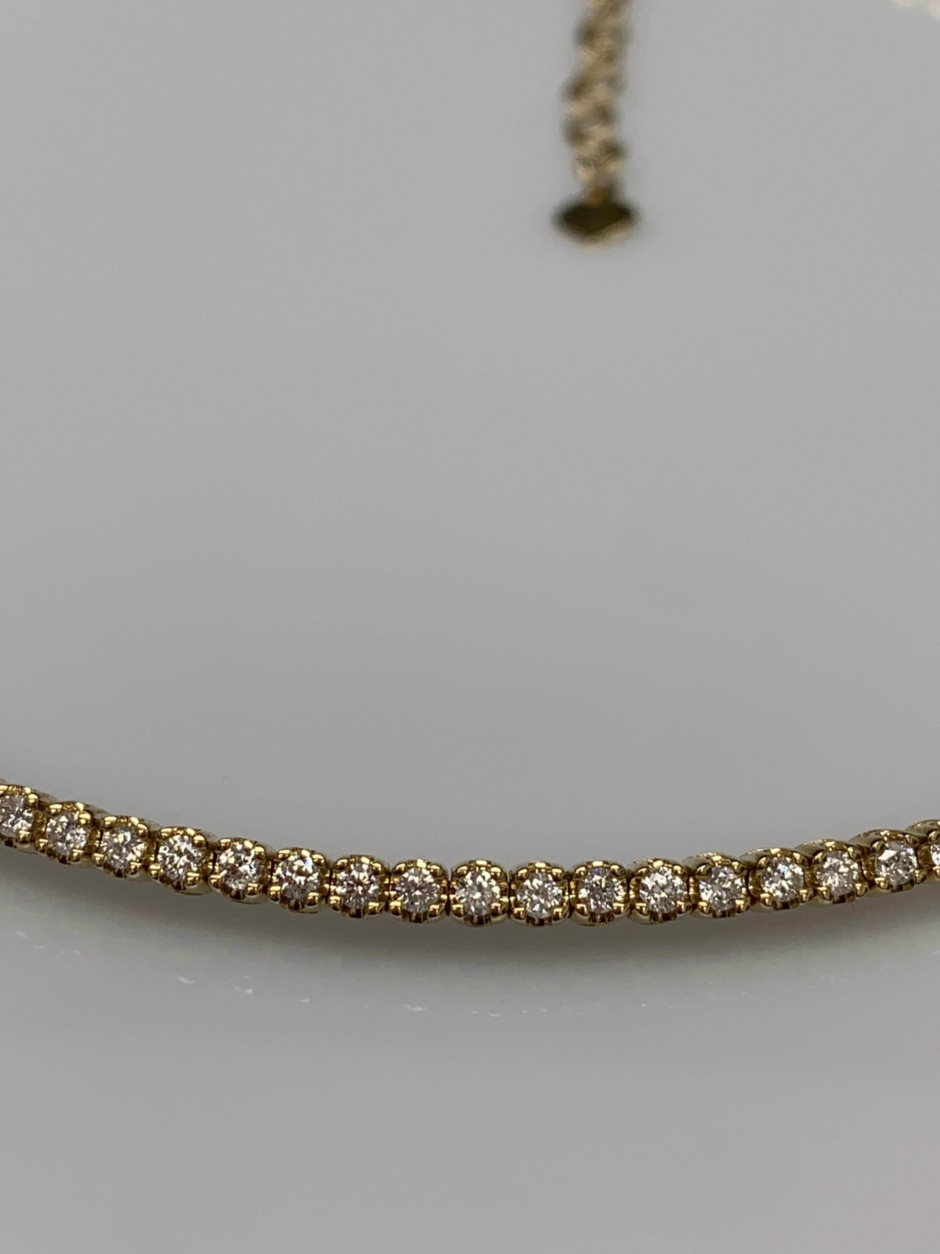 1,36 carati di diamante flessibile Collana a collare in oro giallo 14 carati in vendita 3