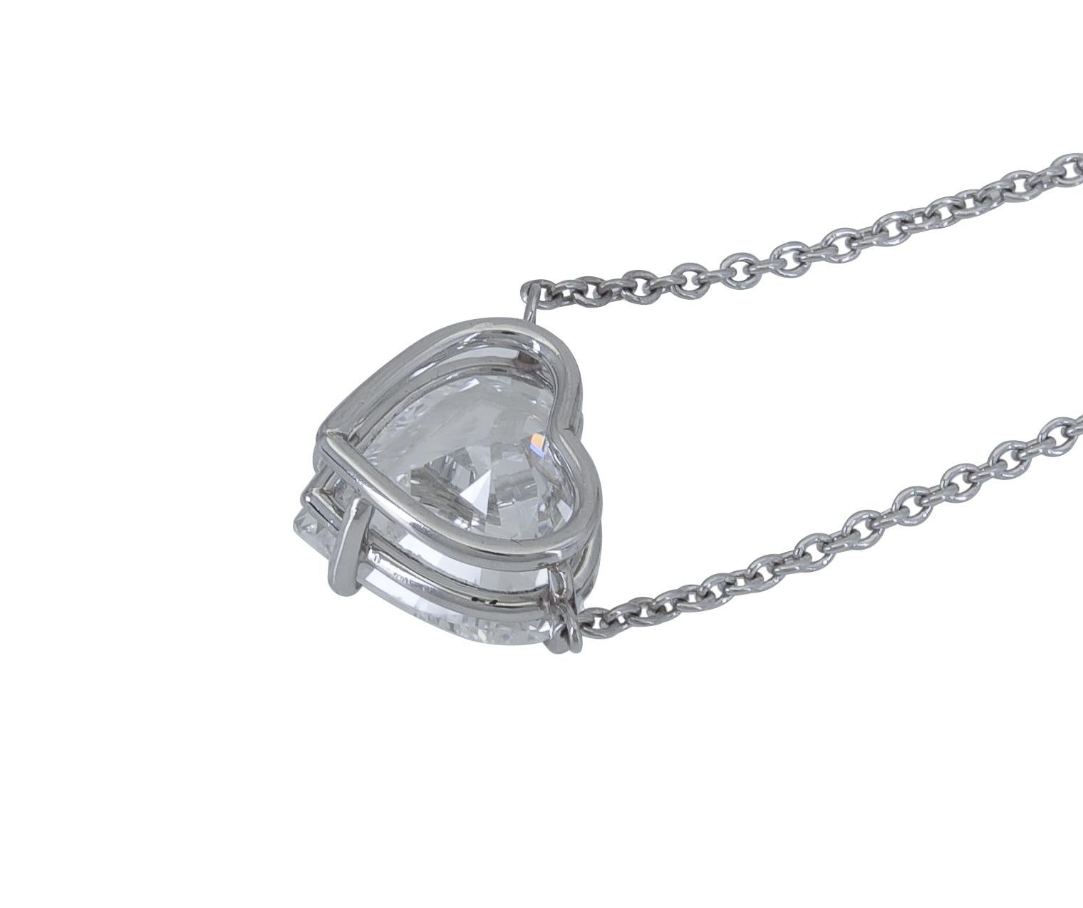 1,36 Karat herzförmiger Diamant Solitär Anhänger Halskette (Herzschliff) im Angebot