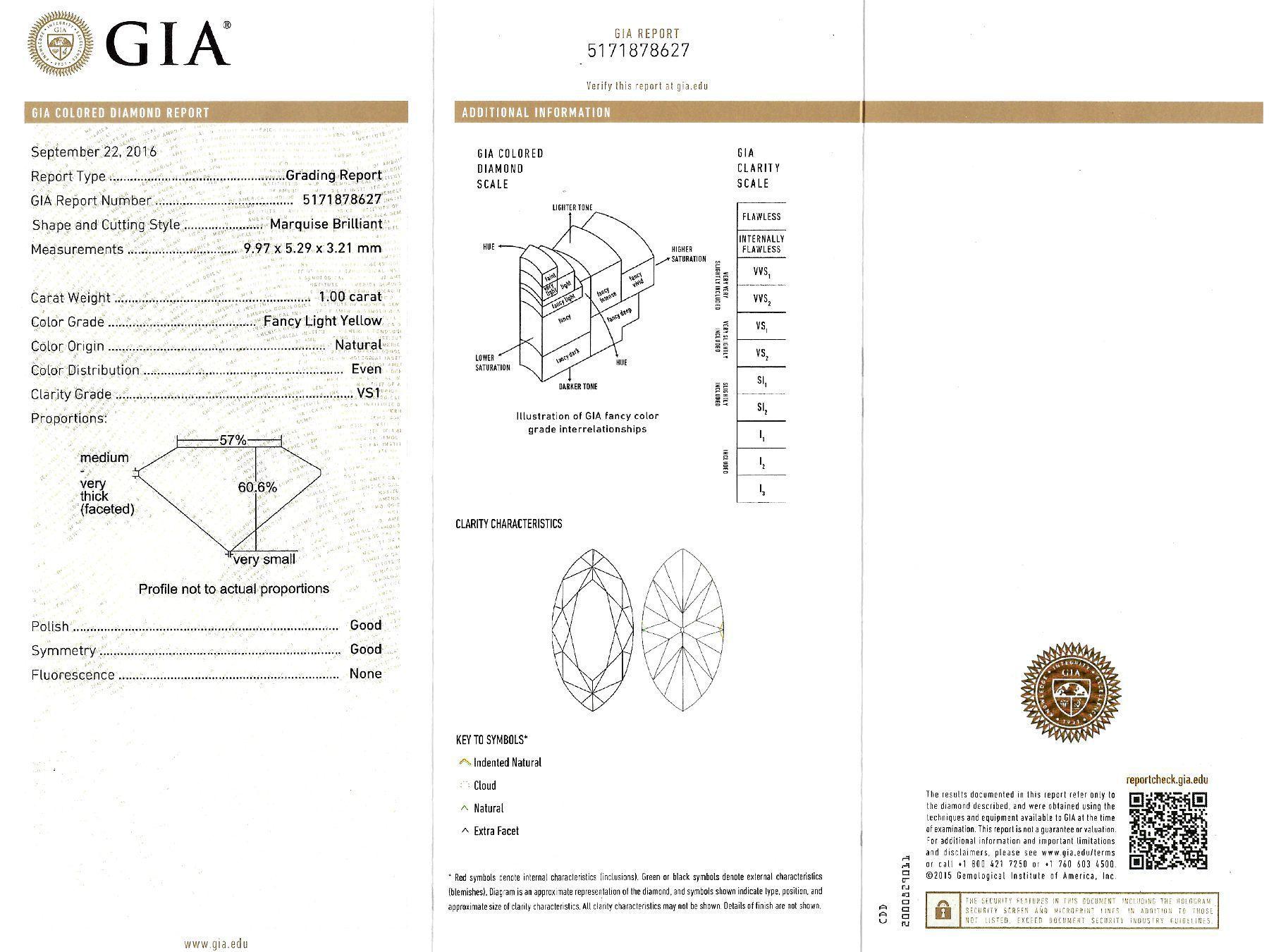 Women's or Men's GIA Certified 1.36 Carat Light Yellow Diamond and Yellow Gold Solitaire Ring