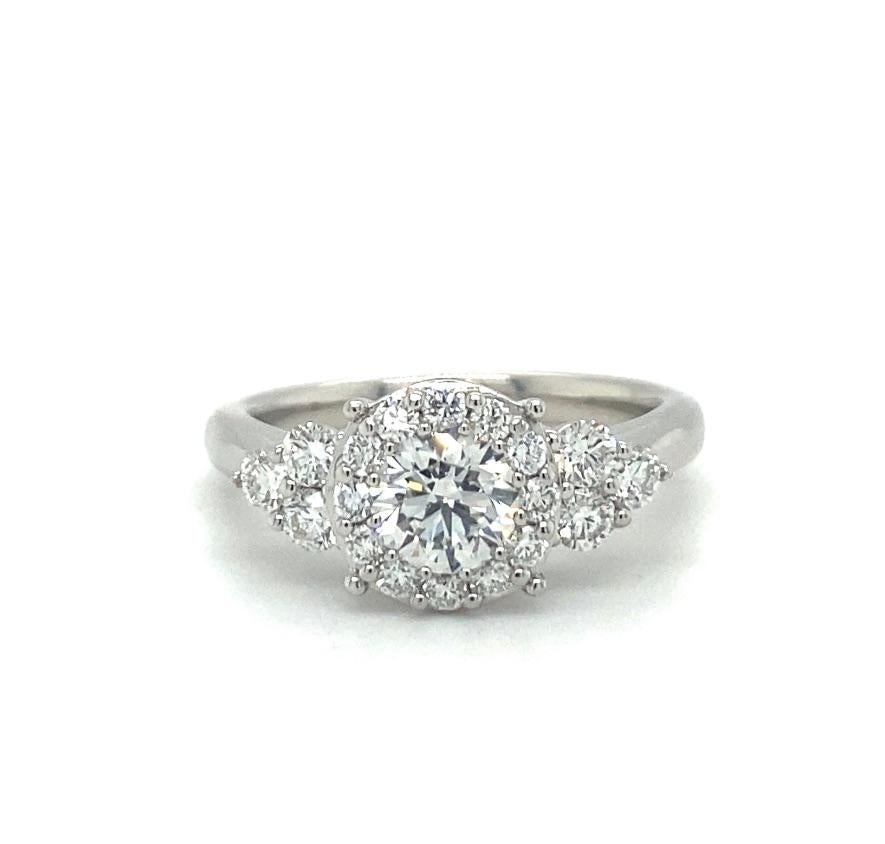 For Sale:  House of Diamonds New York 1.36 Carat Natural Diamond Accentuated Halo Ring 3