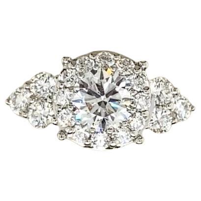 For Sale:  House of Diamonds New York 1.36 Carat Natural Diamond Accentuated Halo Ring