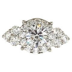 House of Diamonds New York 1.36 Carat Natural Diamond Accentuated Halo Ring