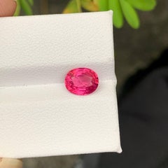 1.36 Carat Natural Loose Hot Pink Spinel Stone Oval Cut Tanzanian Gemstone