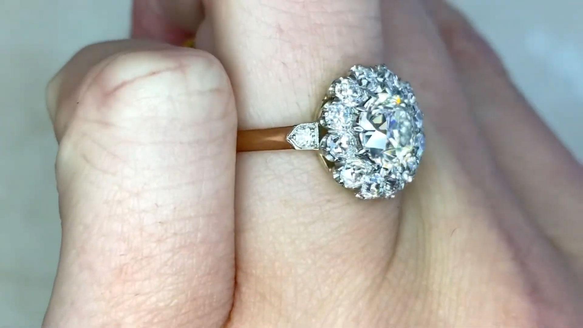 Diamantring mit alteuropäischem Schliff (ca. 1,30 Karat), 18 Karat Gelbgold im Zustand „Hervorragend“ im Angebot in New York, NY