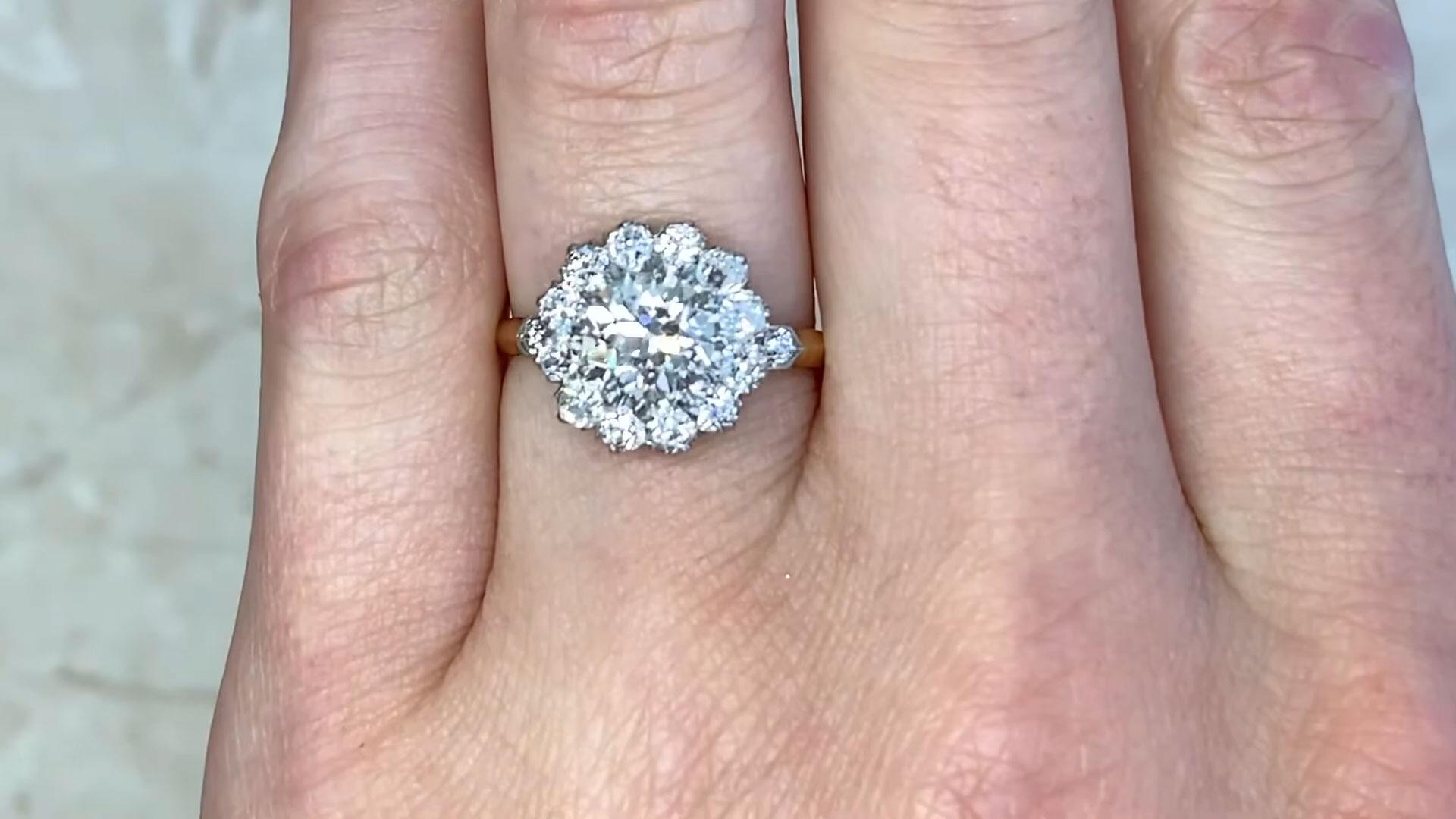 Diamantring mit alteuropäischem Schliff (ca. 1,30 Karat), 18 Karat Gelbgold Damen im Angebot